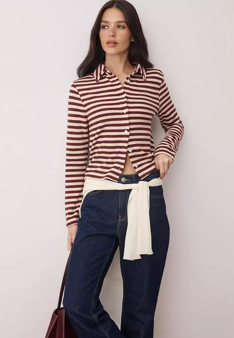 Striped Buttoned Blouse