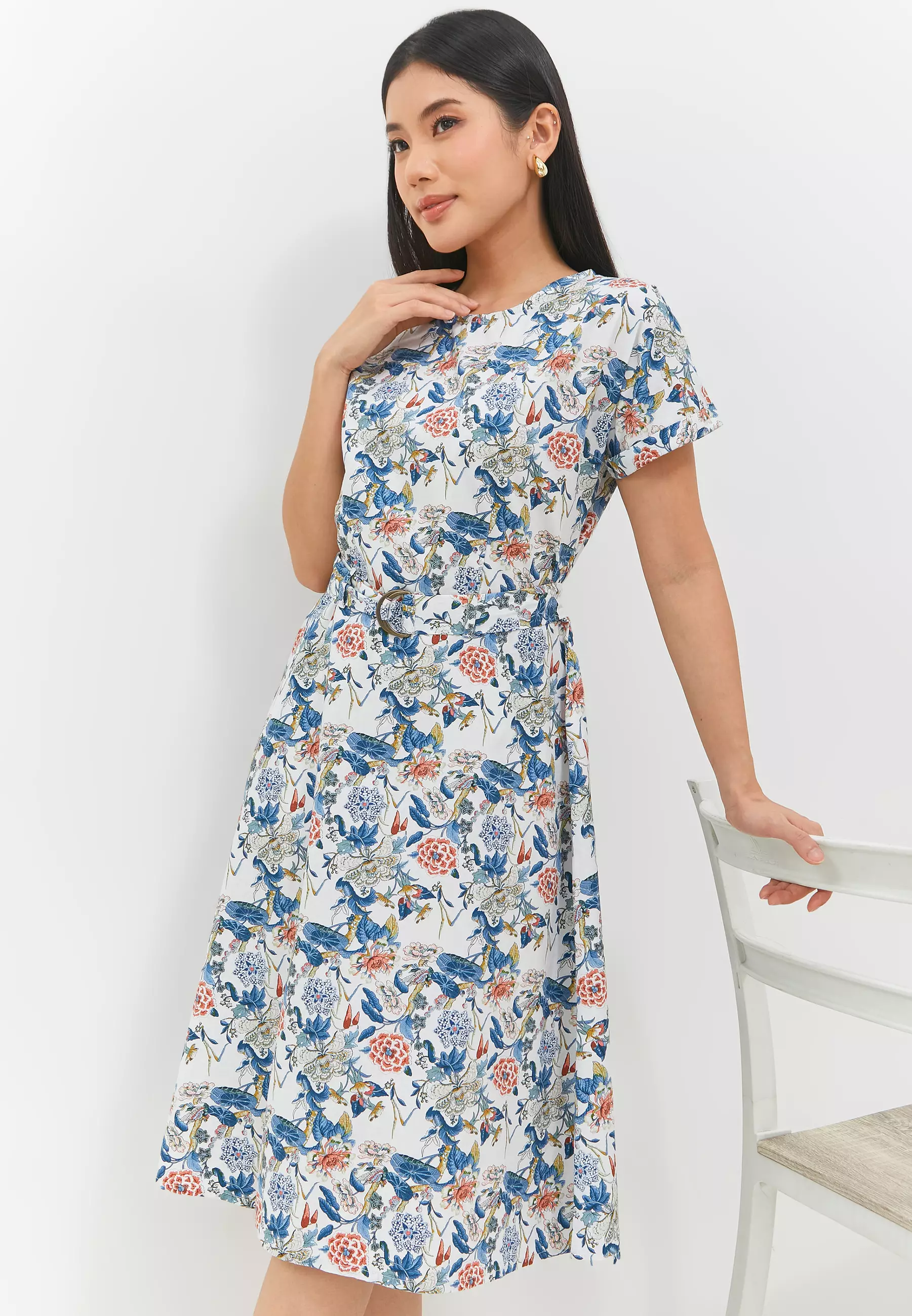 Gemma Flower Blue Dress (G.43137)