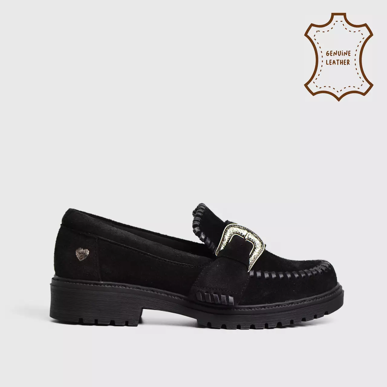 Tyla Loafer Genuine Suede Black