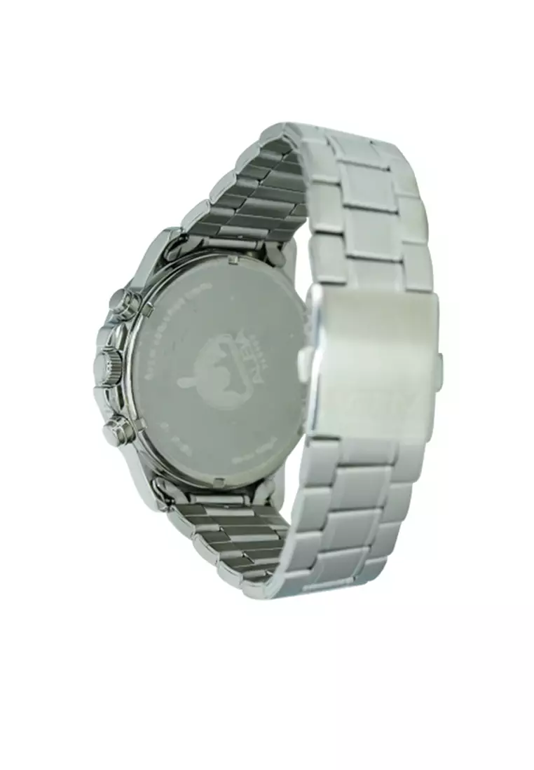 Jam Tangan Pria Alba Active Original Garansi Resmi AT3E83 AT3E83X1 Strap Stainless Steel Silver Chronograph
