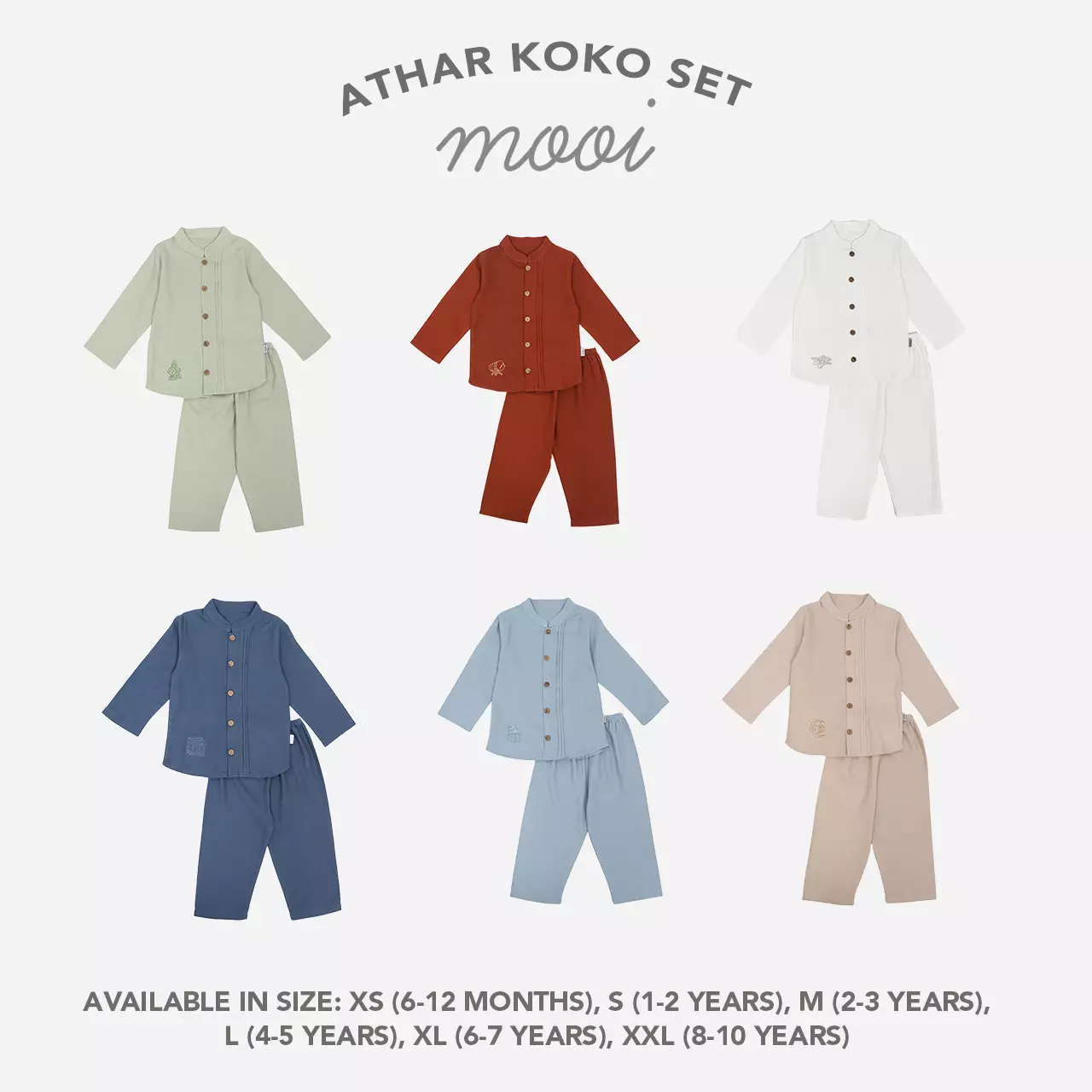 Mooi Setelan Koko Anak Athar Koko Set - Clay Red