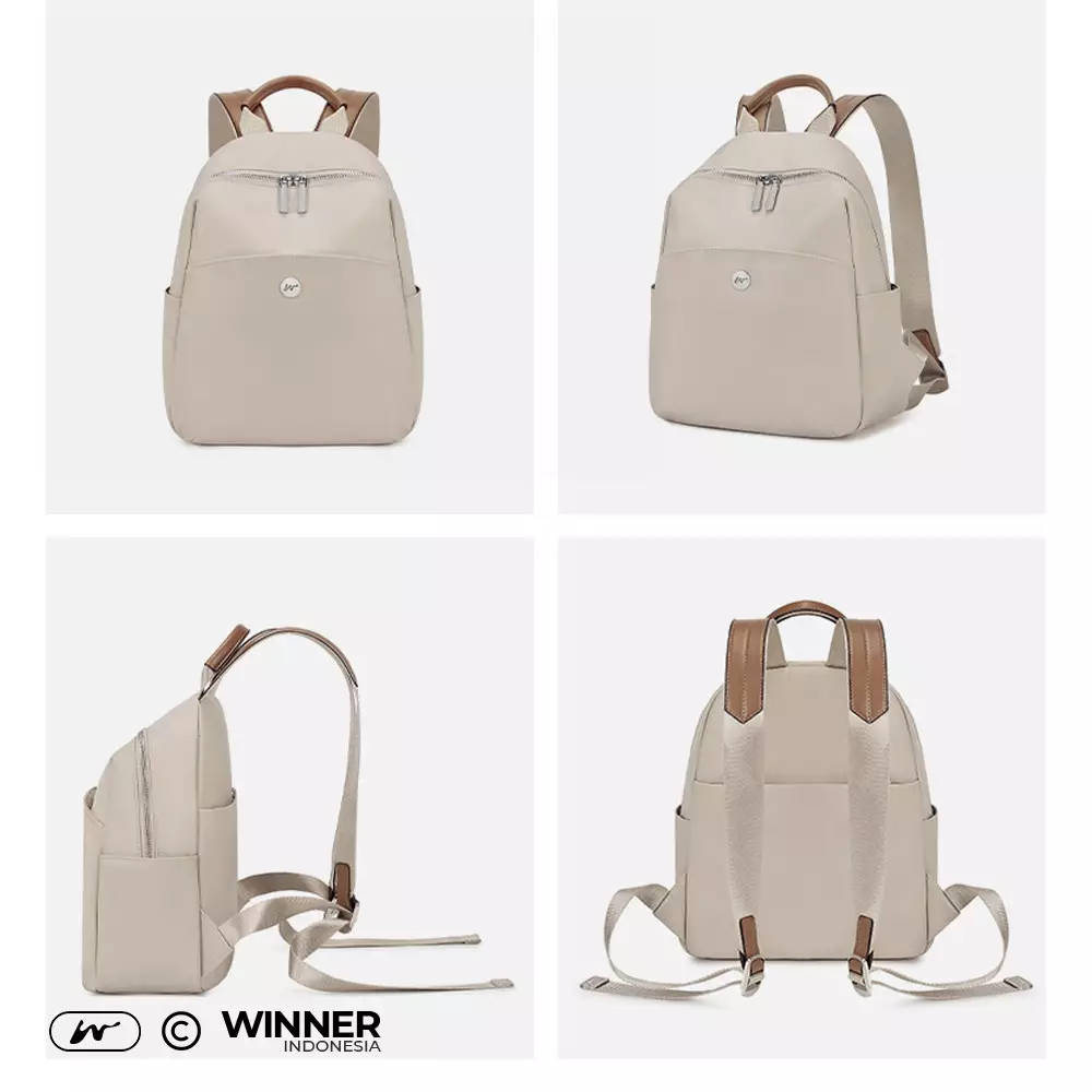 Tas Ransel Nylon Anti-Air Backpack Korean Style (T14-048-6163) - Hitam Medium