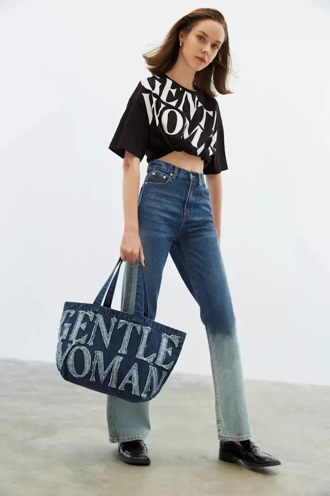 Gentlewoman Denim Tote Bag Navy
