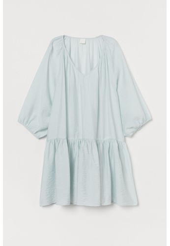 H&M turquoise Airy dress 0D536AA1E170E4GS_1