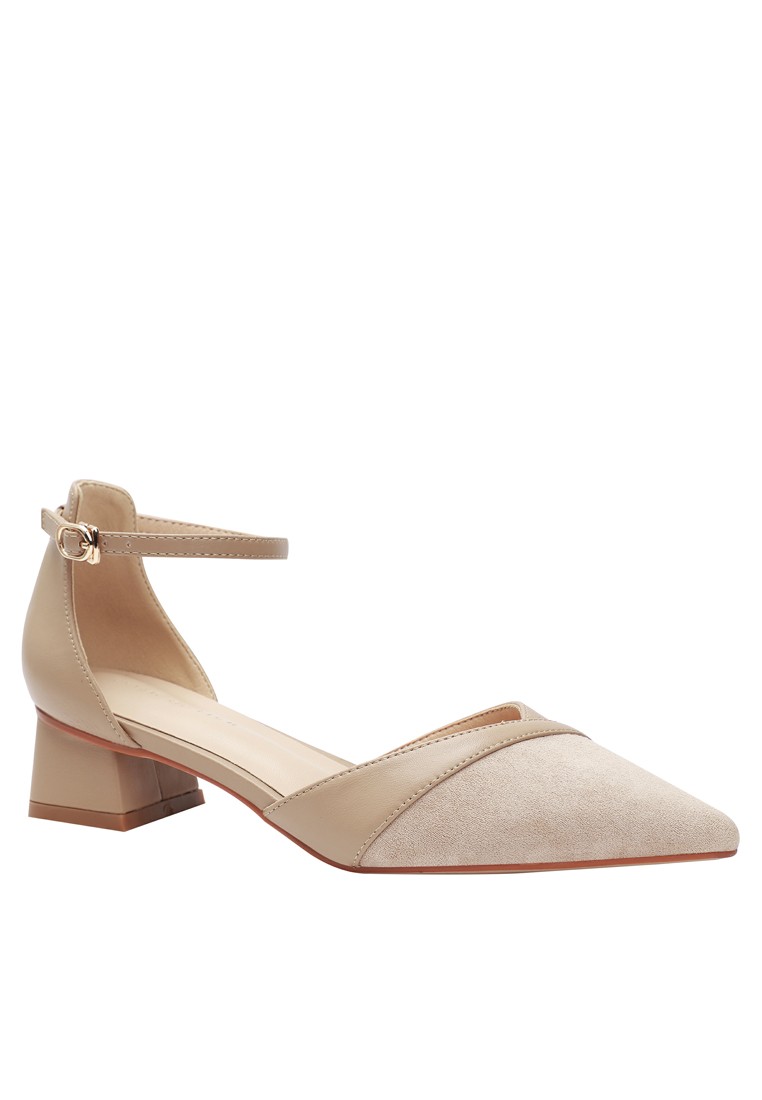 Suede Fabric Strap Mid Heel 995-21