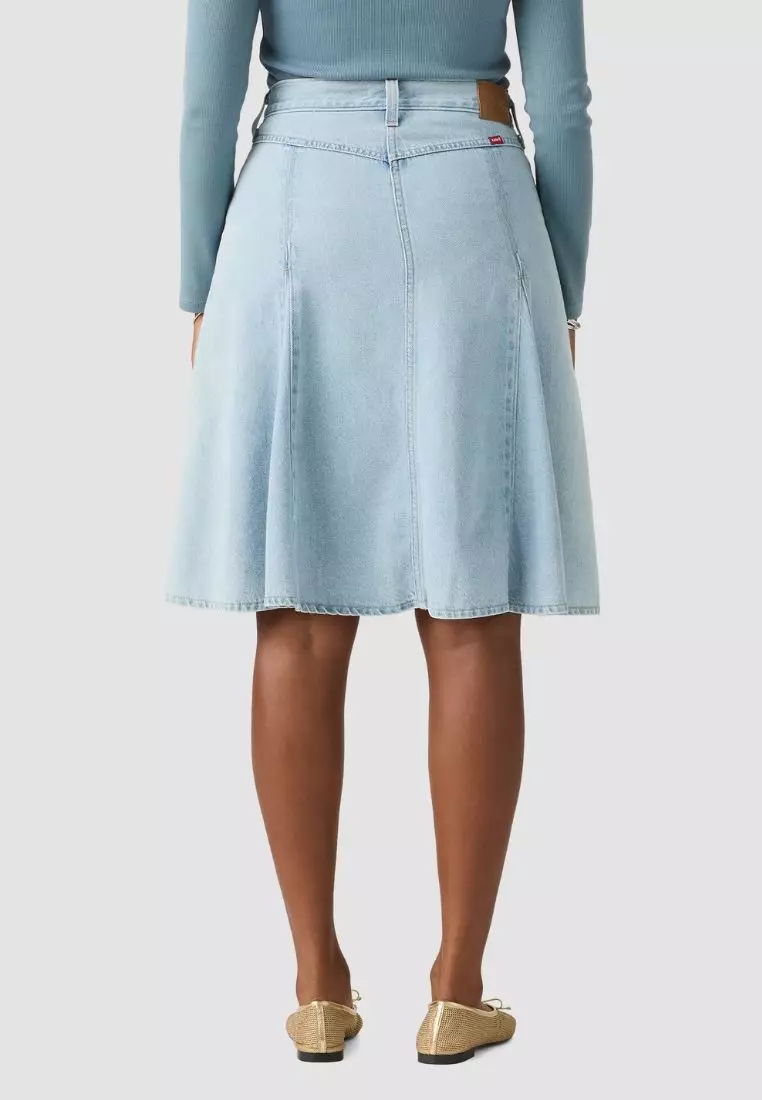 Women's Godet Knee-Length Skirt 005N8-0003