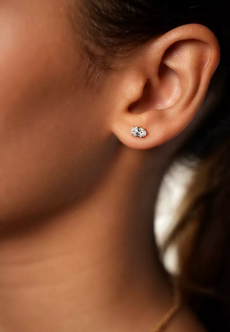 Buy BEON Diamond 0.67ct TDW Refined Oval Lab Grown Diamond Stud ...