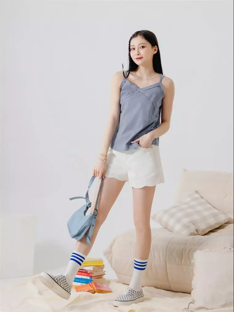 Pure Cotton Petal-Shaped A-line Shorts [BA7165]