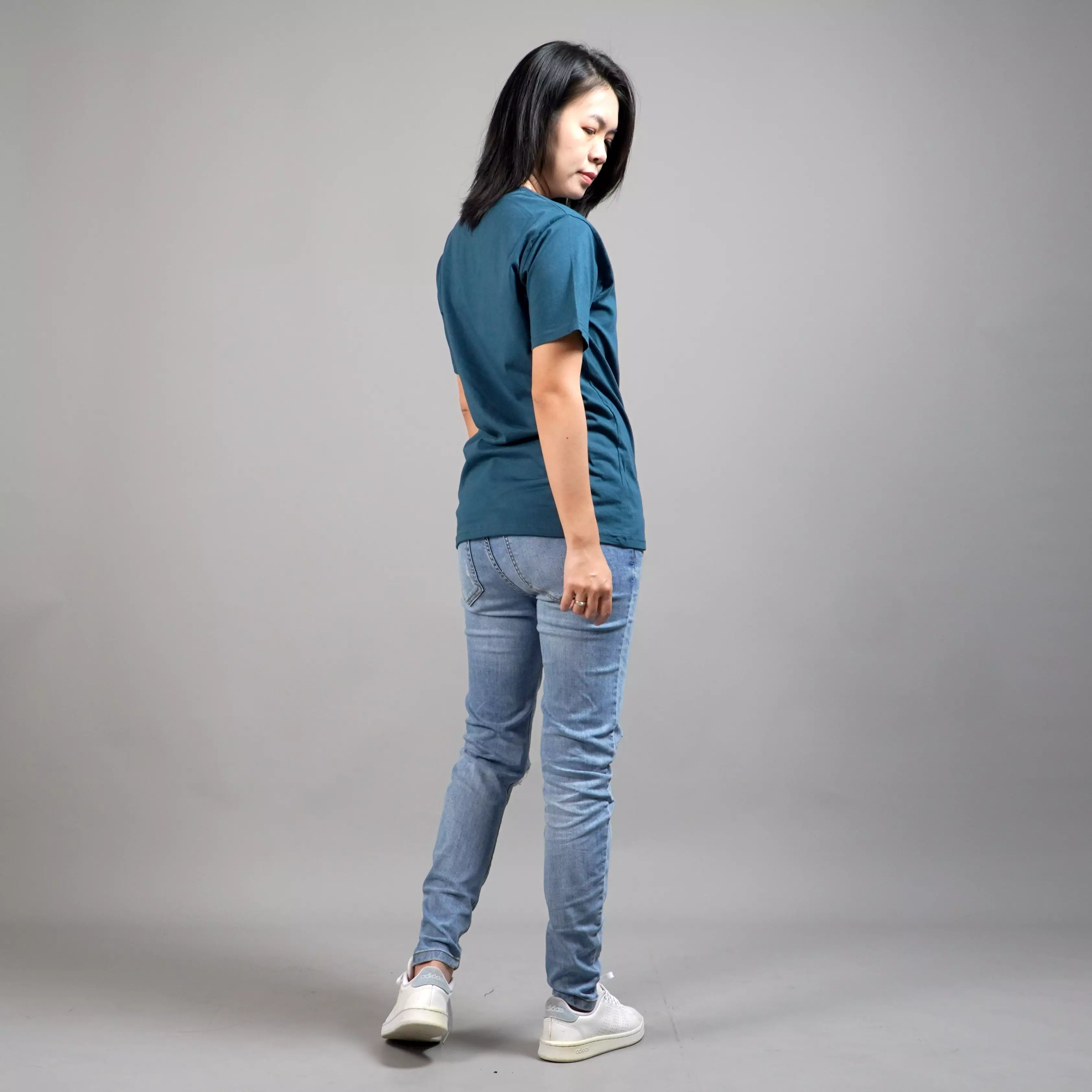  UNILO Size S-BIG Kaos Polos Wanita Basic TShirt Cotton - Teal