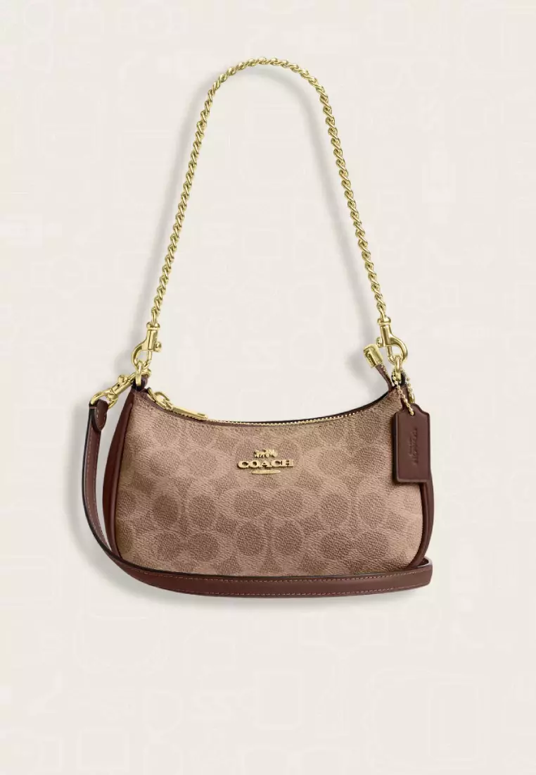 In Signature Canvas Coach Sling Bag Mini Coach 91677 Mini Camera