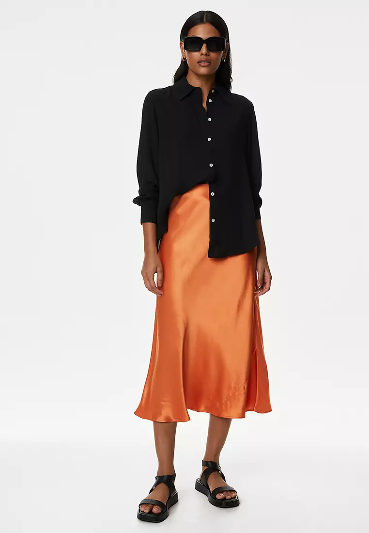 Satin Midaxi Slip Skirt