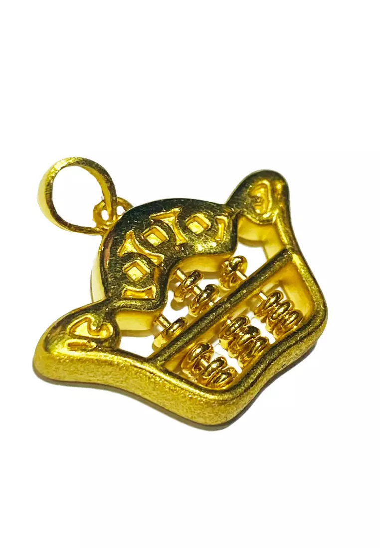 LITZ JINXI 999 (24K) 金元寶算盤吊墜 元寶算盤吊墜 EGP0035 (4.47g)