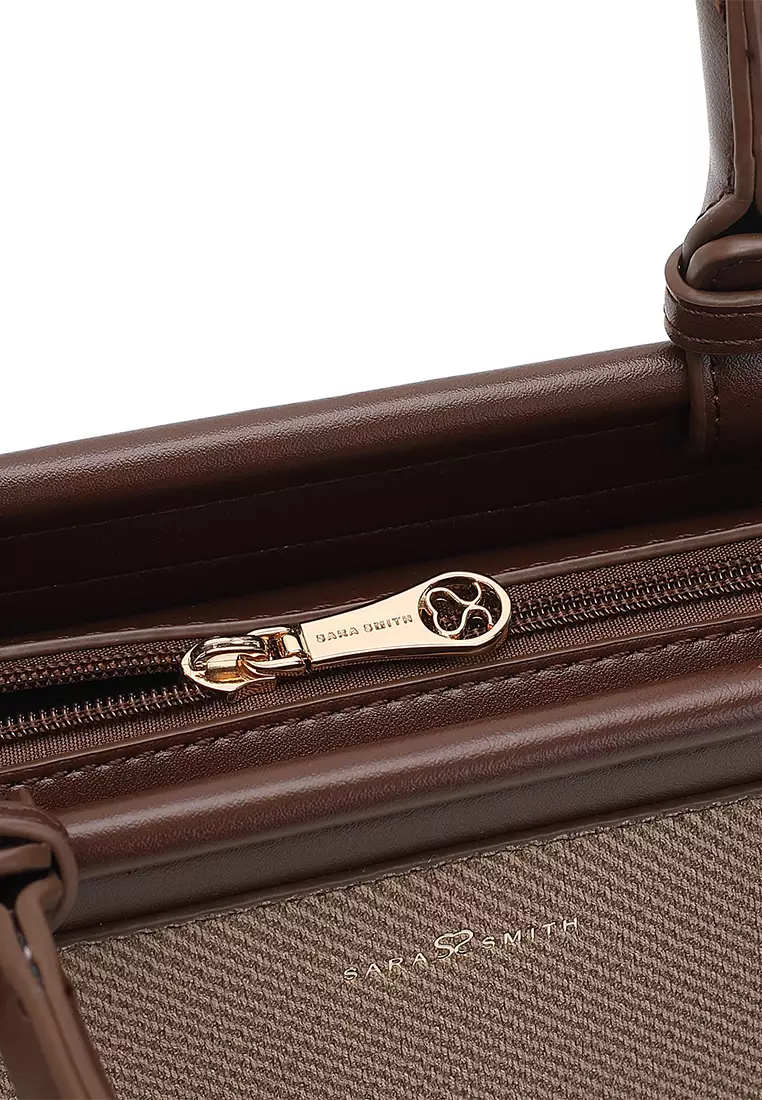 Women's Top Handle Bag / Sling Bag / Crossbody Bag / Shoulder Bag (Tas Tangan Wanita / Tas Selempang Wanita / Tas Bahu Wanita) - Cokelat