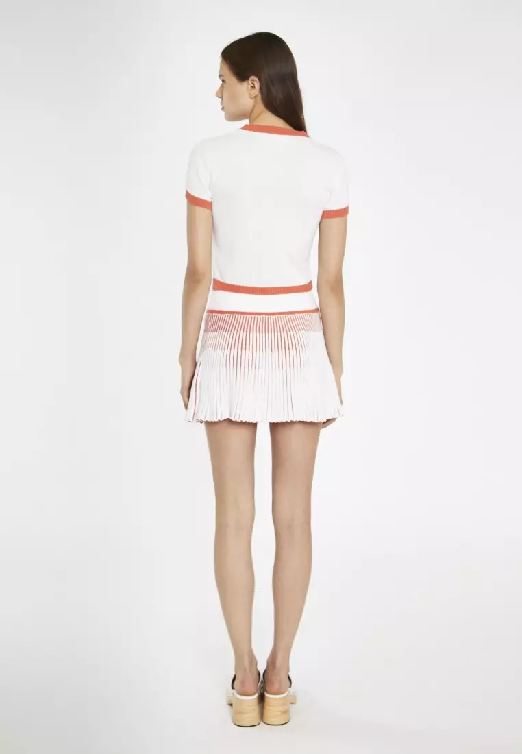 White Coral Multi Contrast Knitted Top