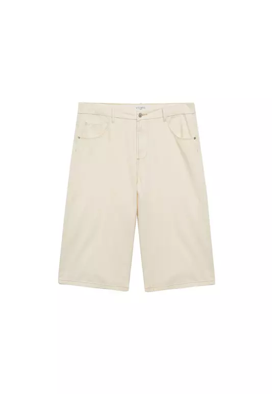 Plus Size Flared Denim Bermuda Shorts