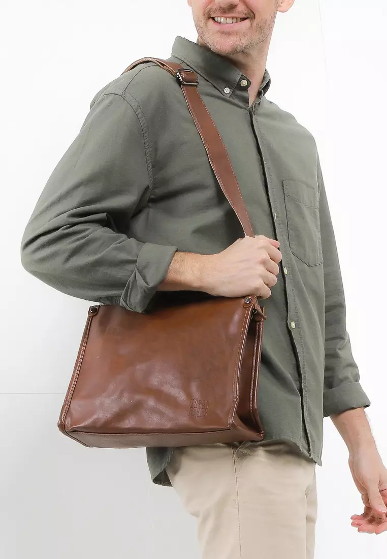 Distressed Leather Concept Crossbody Bag