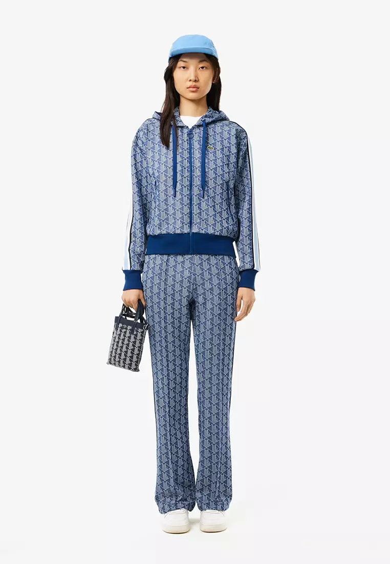 Monogram Jacquard Zip Front Hoodie