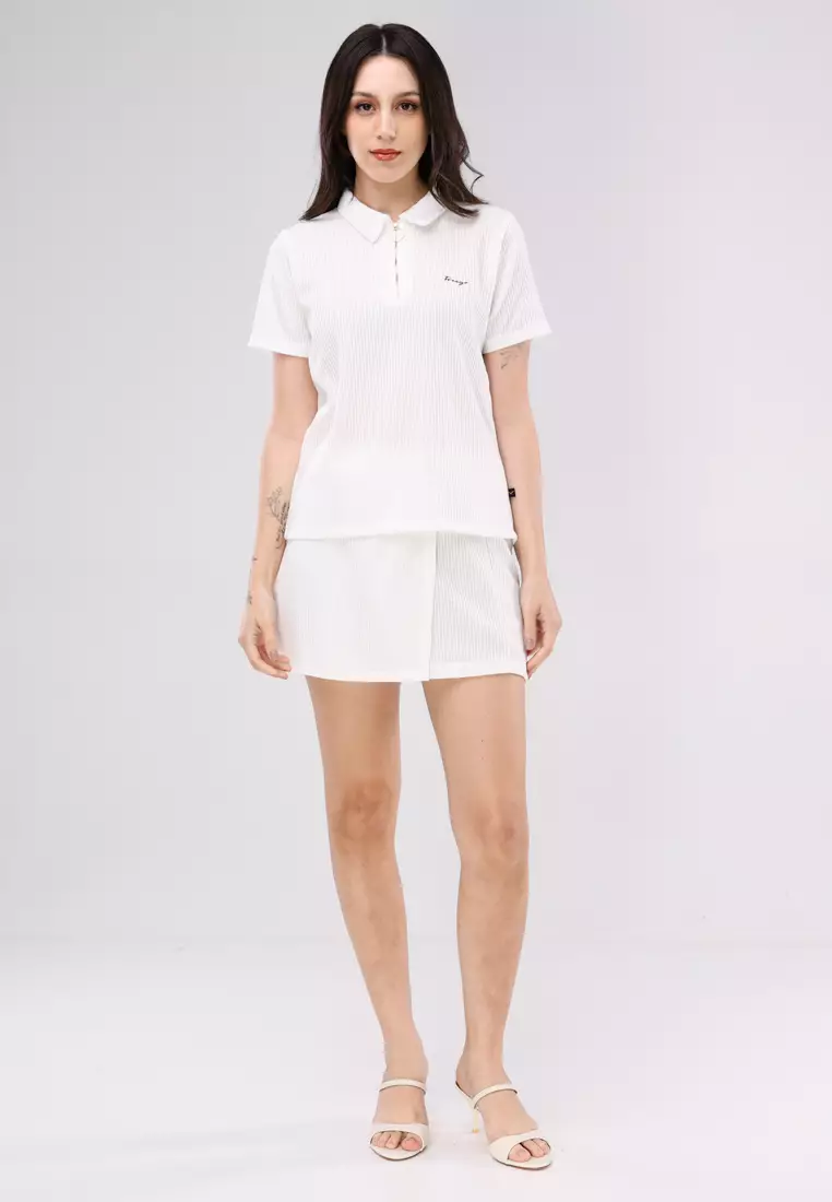 Special Cotton Waffle Knits Terno Blouse & Skort