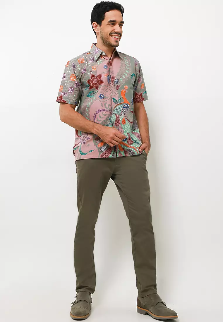 Numatya Kemeja Batik Tulis Premium Pria Casual Modern Lengan Pendek