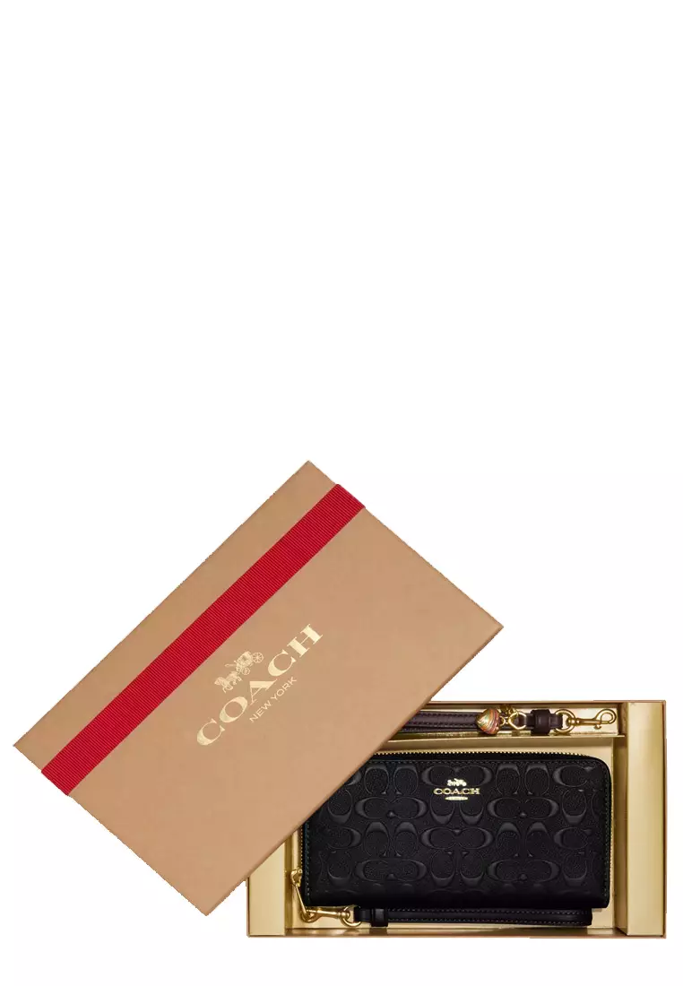 Coach boxed long zip wallet clearance