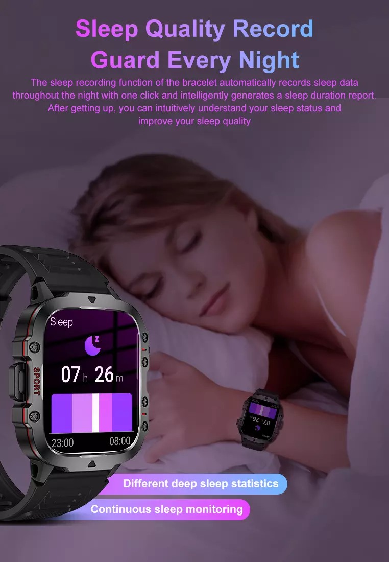 Smart Watch QX11 1.96 inch Full screen touch Long Time Battery Multiple sports modes Jam Pintar Khaki