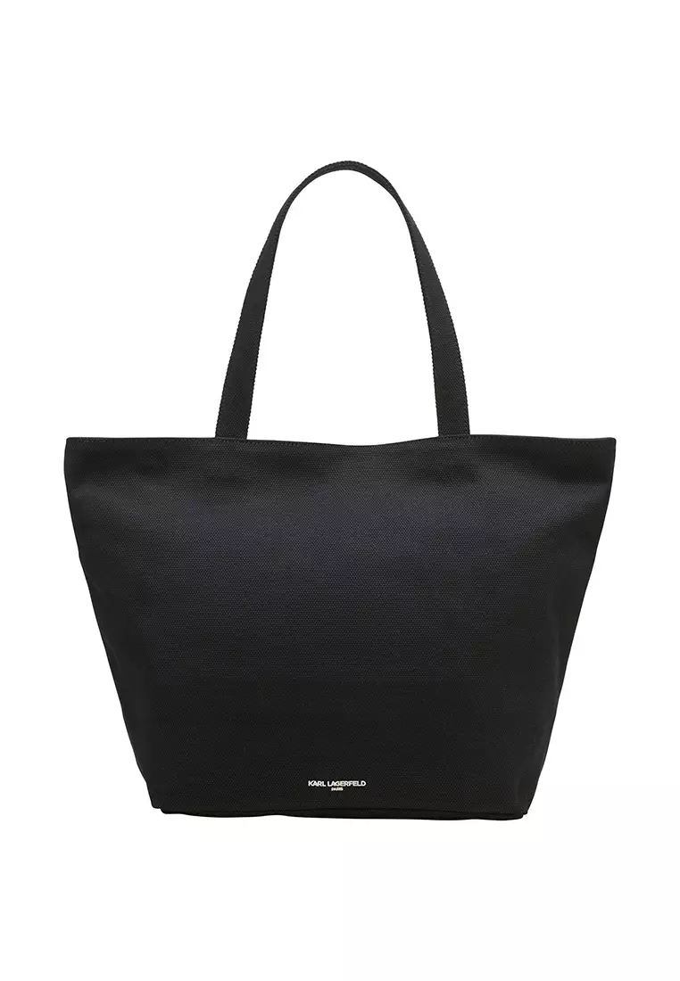 Karl Lagerfeld Cannes Canvas Tote - Black Multi