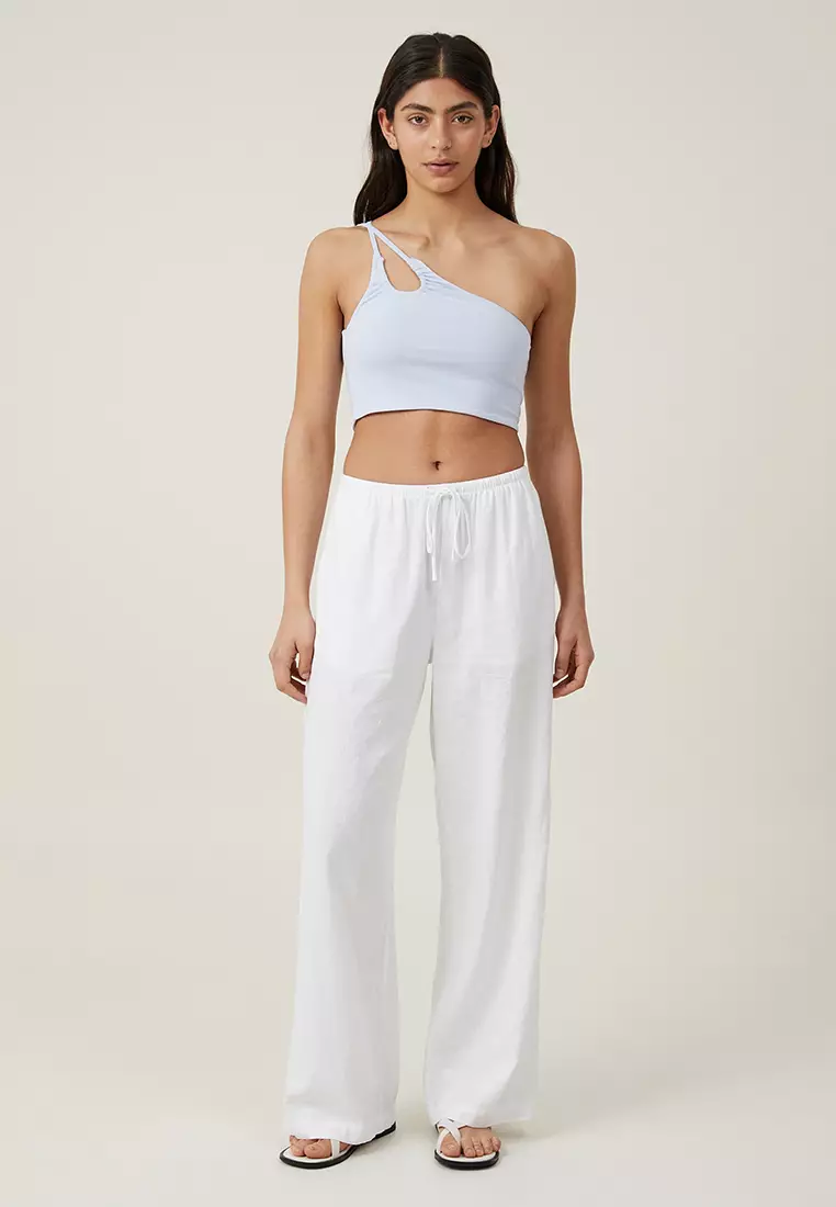 Belle One Shoulder Gathered Crop Top