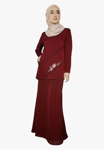 Kurung Organza With Beads from Zoe Arissa in Red
