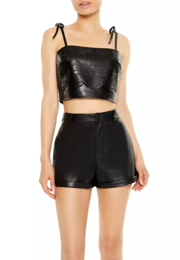 Leather Tops Forever 21 Forever 21 Men Cognac Brown Size M Faux