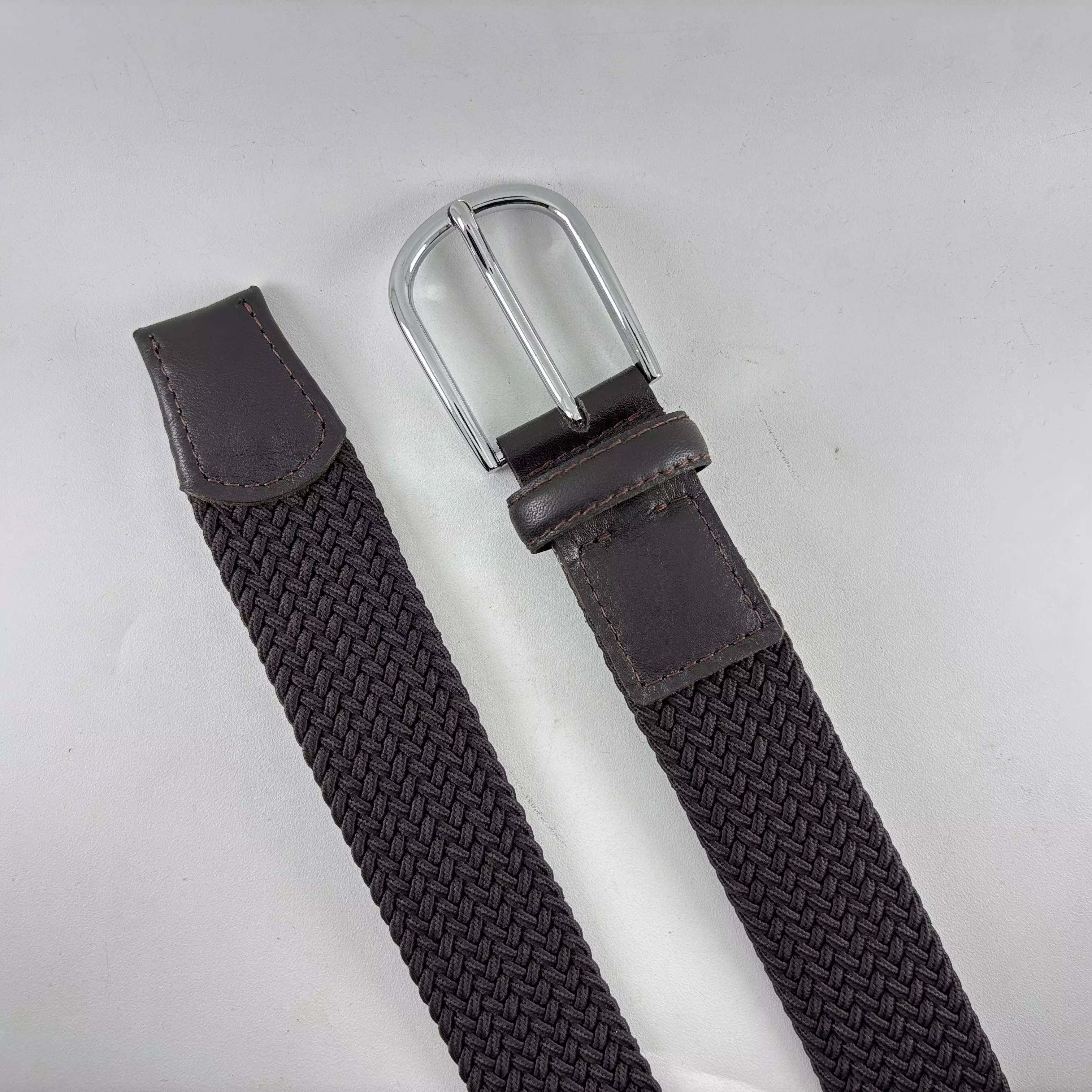 Men Elastic Belt 522FB Brown