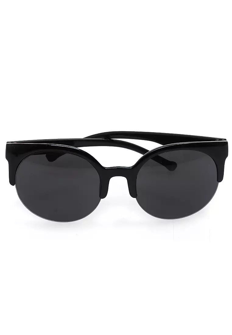 Liana Sunglasess Kacamata Fashion Vintage Wanita Cat Eye UV Protection Material PC ORIGINAL - Black