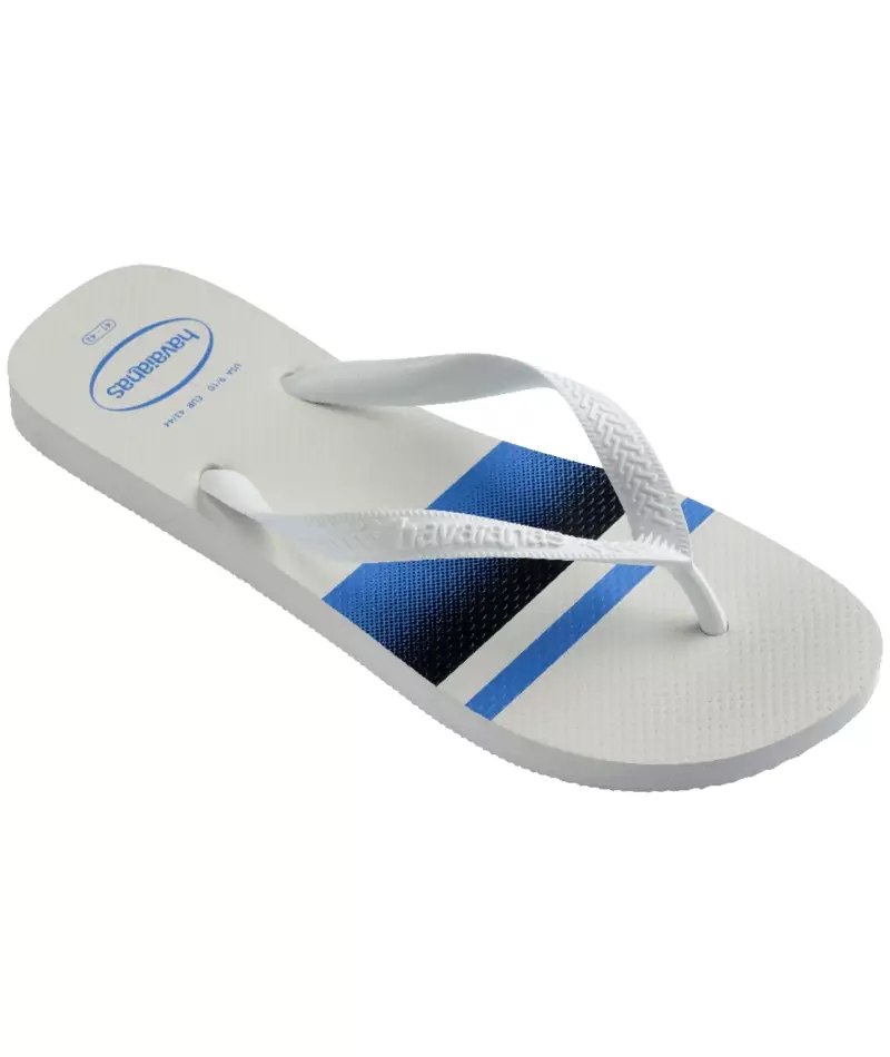 Havaianas Top Basic White/White/Blue - Sandal Pria