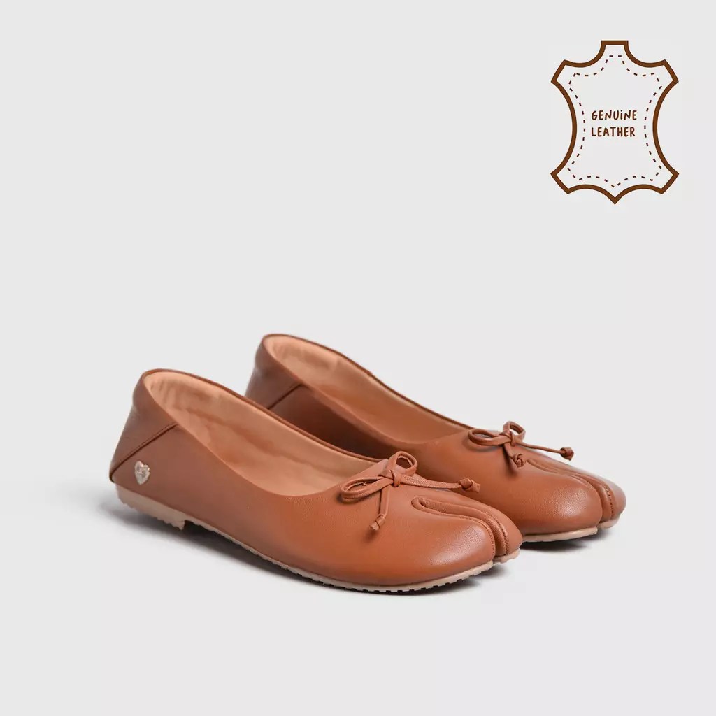 Evodia Flat Shoes Genuine Leather Tan