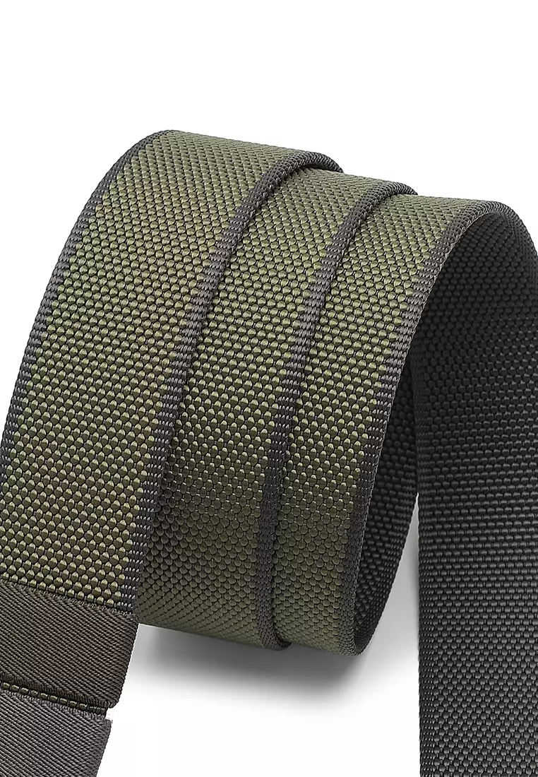 40mm Auto Canvas Belt - Green / Grey
