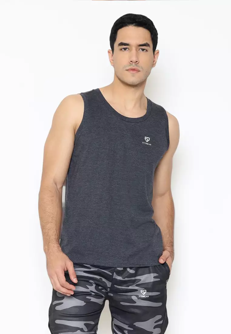 Fitwear - Muscle Tee Pria Grifton Plain - DARK GREY