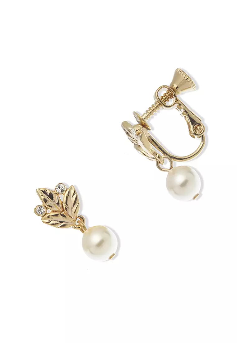 Buy Gross Gross Leafy Chic gold plating rhinestone faux pearl