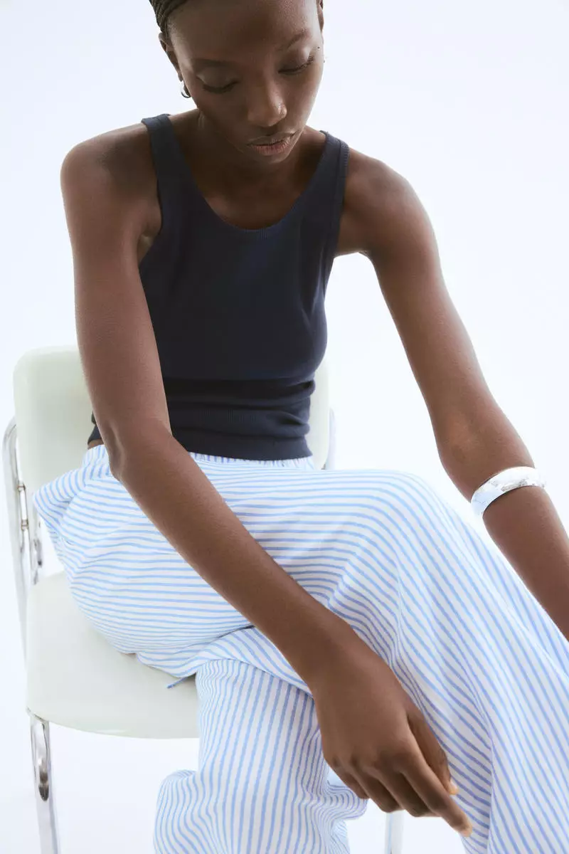 Linen-blend trousers