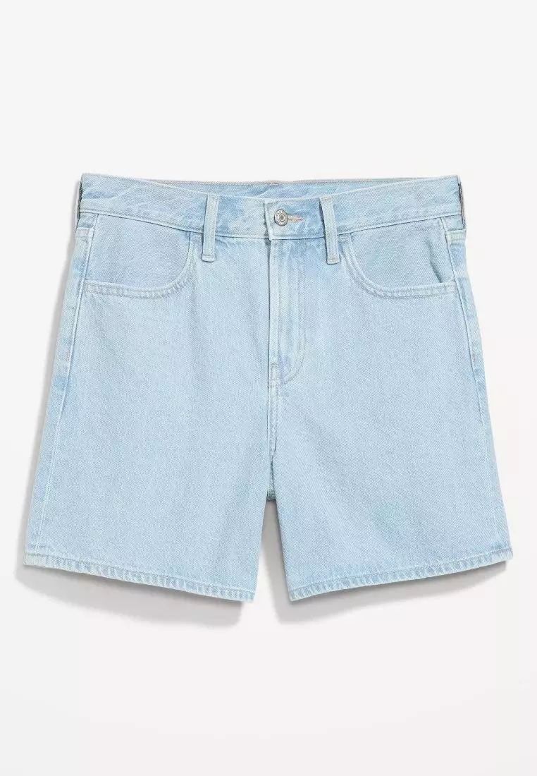 Women's High-Waisted Wow Baggy Jean Shorts -- 5-inch inseam