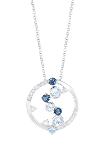 HABIB gold HABIB Chic Collection Blue Topaz Gemstone Diamond Necklace in White Gold 559070722(WG)-BTOPZ DA5AEACECCF6E4GS_1