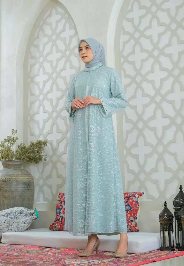 Long Dress Green Mosleem Brokat By Brilliant Girl