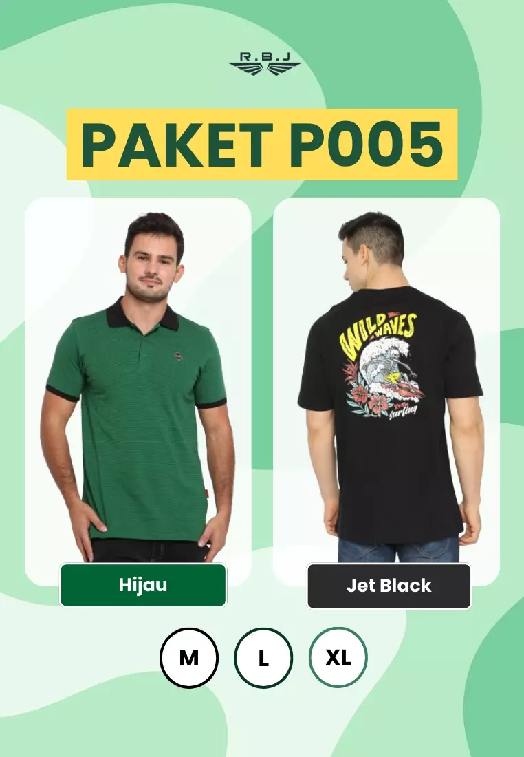 Buy 1 Get 1 Polo Shirt + T-Shirt Pria