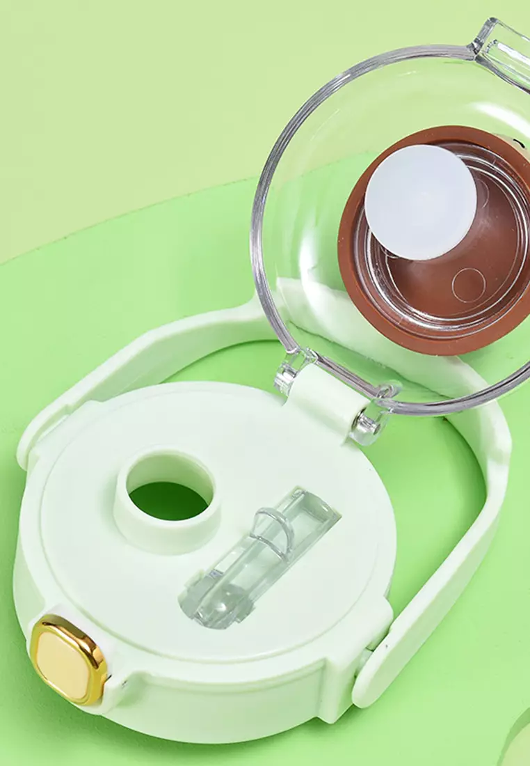 Wakakids Botol Minum Anak Plastik Dengan Sedotan dan Tali Panjang Tentengan Karakter Bear Free Sticker 1300ml K745 Venhs Biru