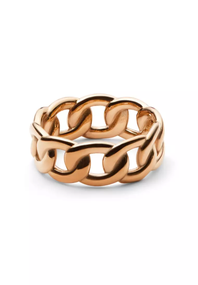 Chunky Chain Ring Rose Gold - Unisex Ring for women and men stainless steel Ring DW Official Authentic Original