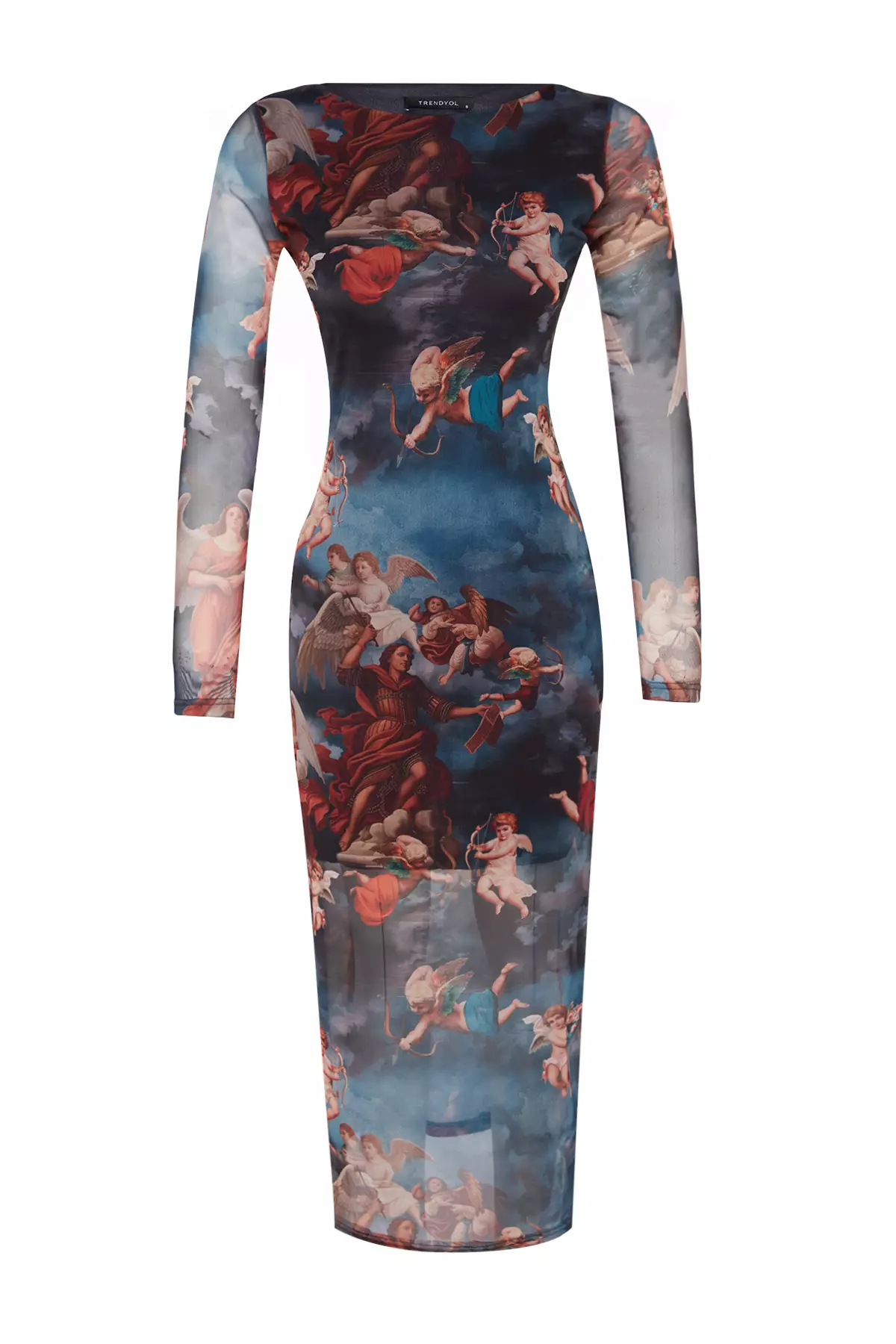Fitted Boat Neck Midi Dress