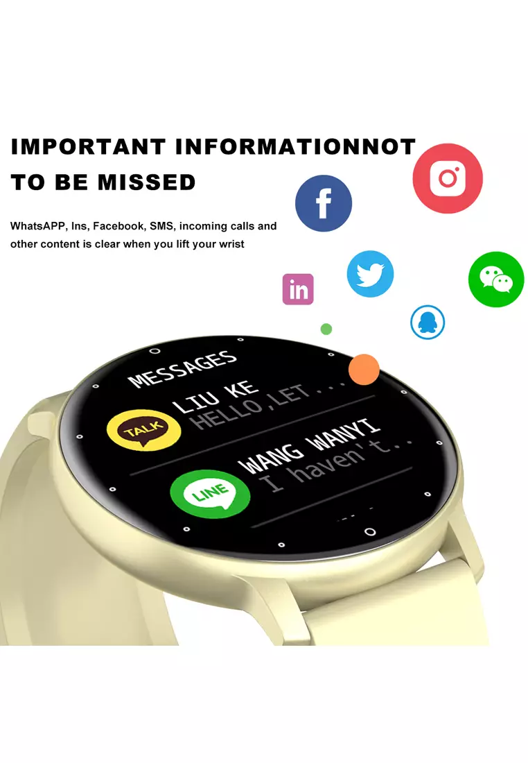 SmartWatch ZL02D Layar Terang 1.28'' Anti Air IP67 Olahraga Pemantauan Tidur dan Detak Jantung Jam Tangan Pria Wanita yellow dengan tali jam gratis