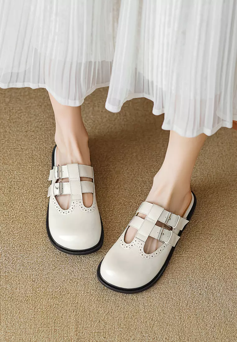 Double Strap Brogue Mules WW939-39