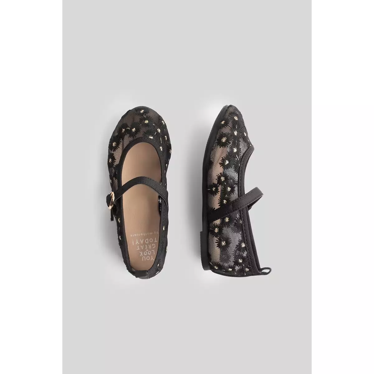 Mothercare Daisy Mesh Ballerina Shoes - Sepatu Anak Perempuan (Hitam)