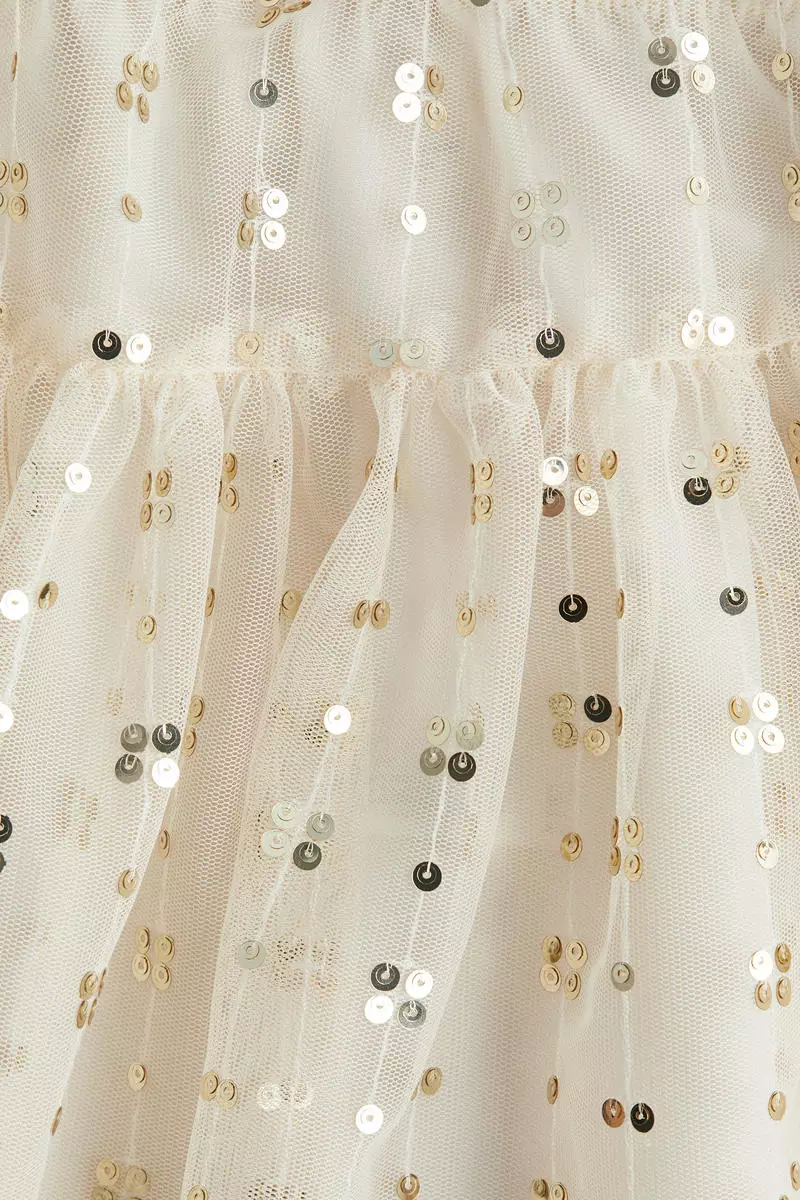 Sequined tulle skirt