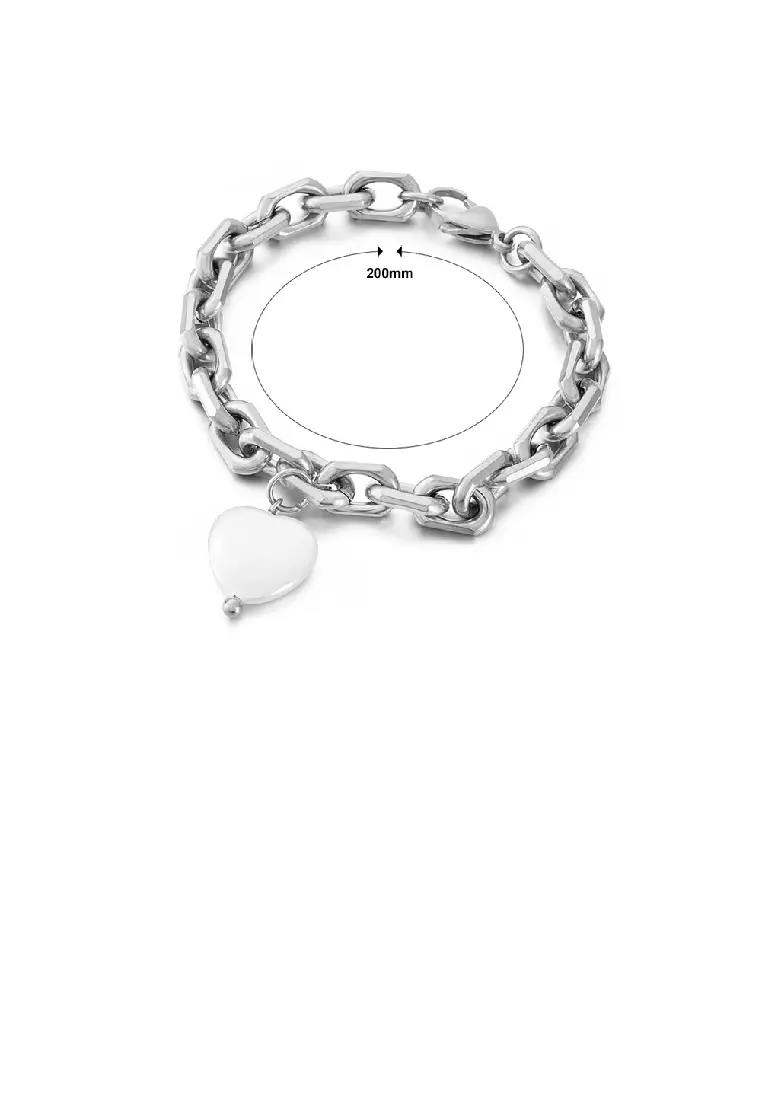 Fashion Romantic Heart Shell 316L Stainless Steel Chain Bracelet