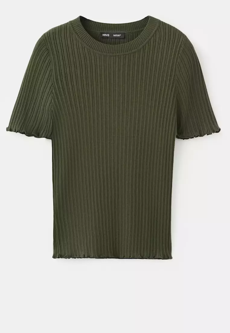 Ribbed Knit T-Shirt
